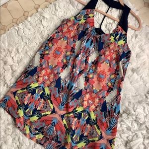 Adelyn Rae Feather Halter Mini Dress